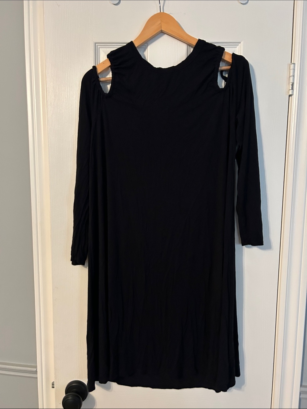 American Eagle Women's Black Cold-Shoulder Long Sleeve DressXL